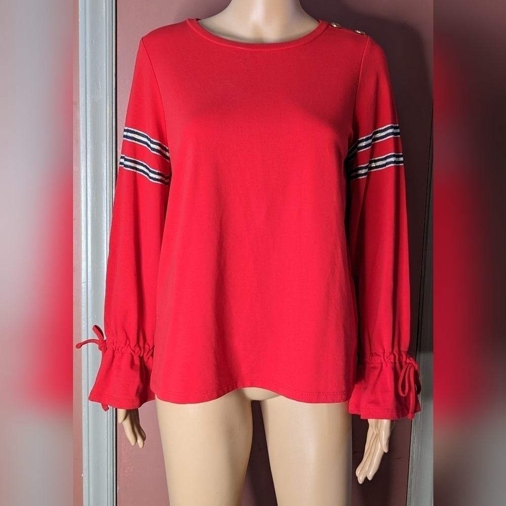 Pre-owned crown and ivy long sleeve red shirt size PS, TF